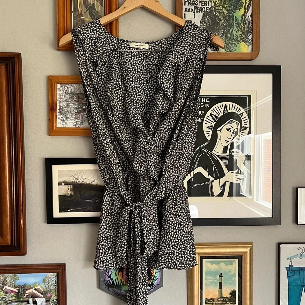 Max Studio Wrap Style Floral Top